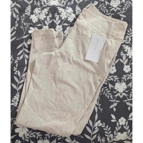 NWT Athleta Delancey Skyline Textured Pull On Tight Pant Large Beige print $119 - Picture 4 of 6